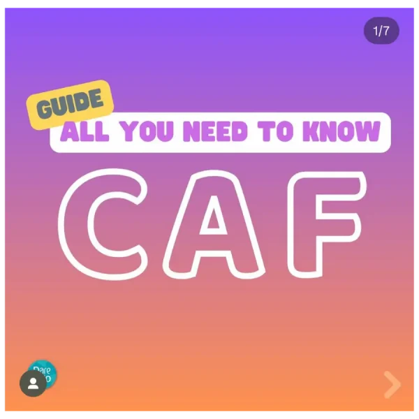 Dare&Go Instagram post with the title 'Guide: All You Need to Know About CAF' on a gradient background.